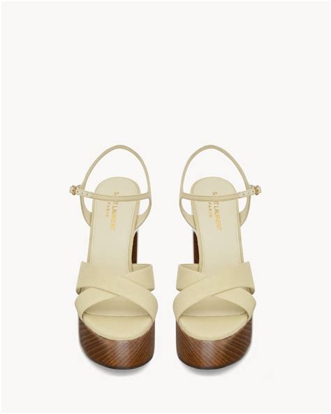 ysl bianca|SAINT LAURENT Bianca canvas platform sandals .